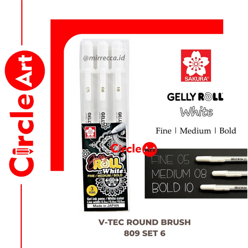 

Sakura Gelly Roll White Set 3 / Pulpen Putih Isi 3 Pcs / Sakura Gelly Roll Classic White Gell Pen