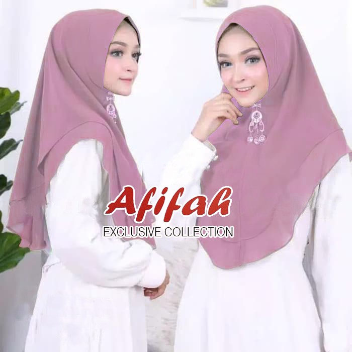 Afifah Kerudung Instan 2 Layer Mini HIJAB CERUTY OVAL 