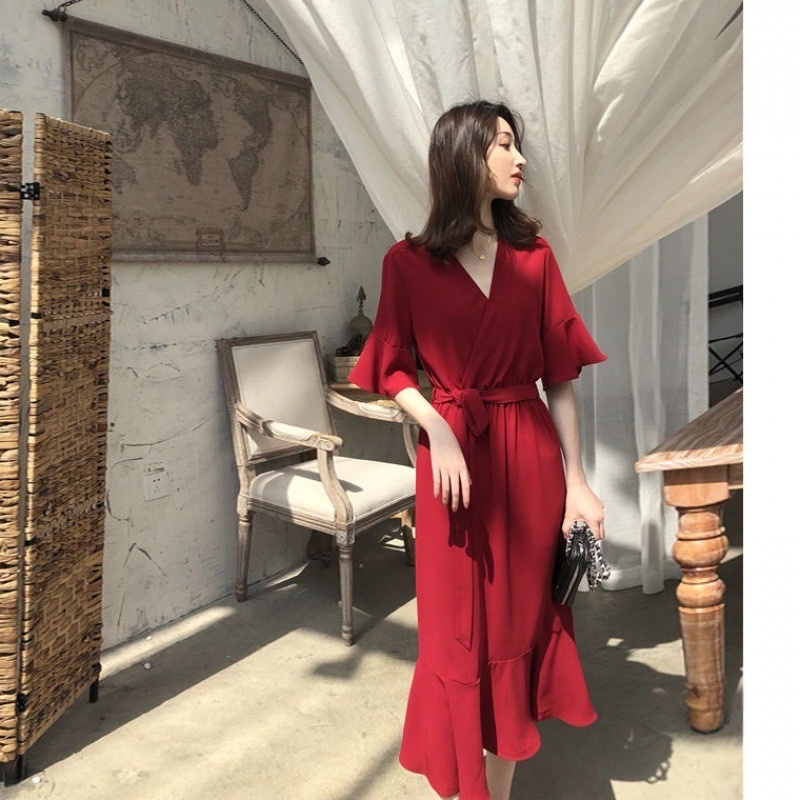 dress ve cka baju wanita / dress korea terbaru / baju / dress / gaun pesta / dress wanita / baju wan