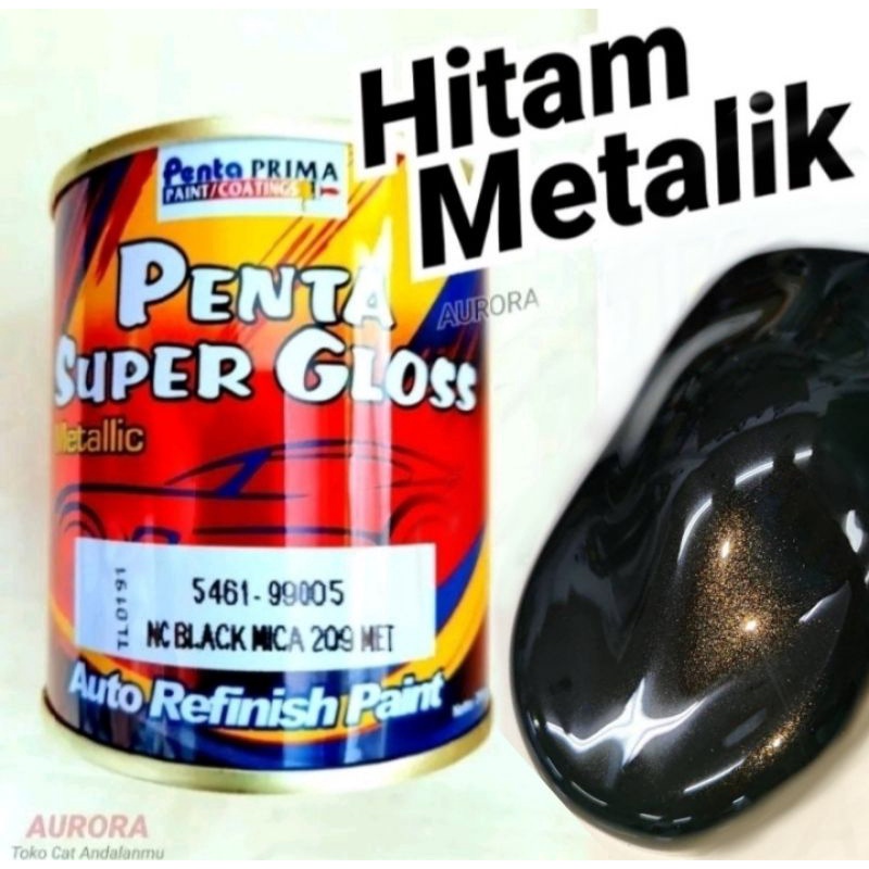 Cat Penta Super Gloss 200gr NC Black Mica 209 Met Hitam Metalik Metallic Hitam Metalic Cat Mobil Mot