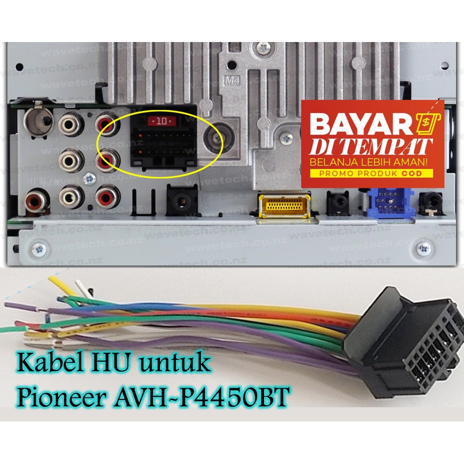 Kabel Head Unit Soket Pioneer AVH P4450BT 2 DIN Kabel Soket Colokan Tape Mobil Pioneer