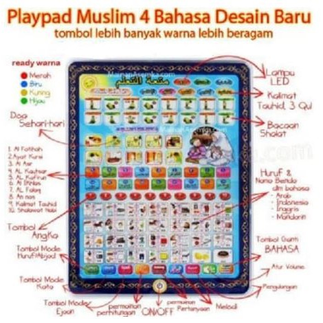 Playpad anak Muslim iPad Arab 4 bahasa / playpad Arab 4 bahasa