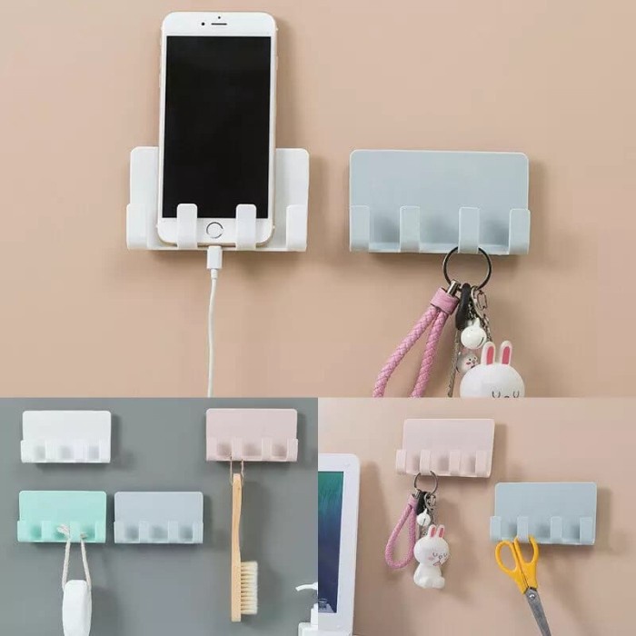 Gantungan Kunci Dinding Handphone Dapur Kamar Mandi Bracket Holder