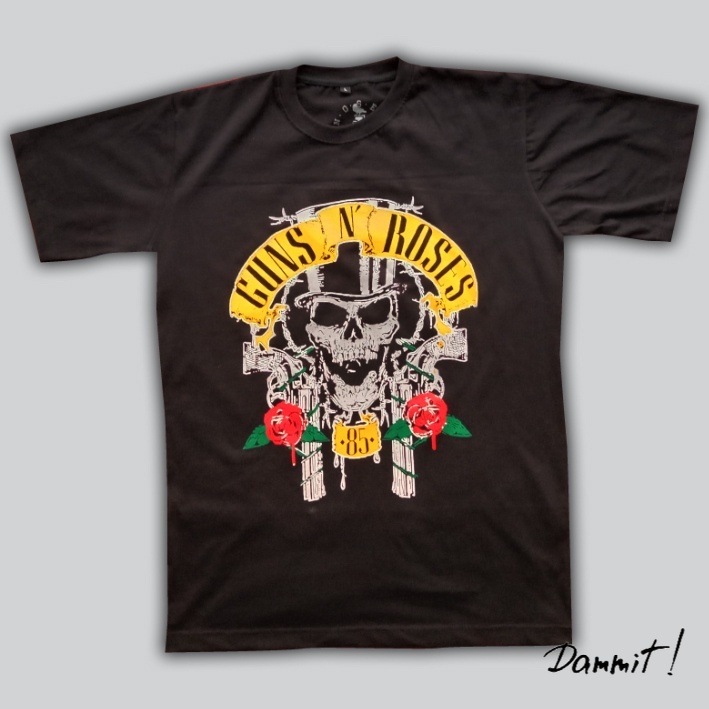 Kaos Band GNR Guns N Roses - KAOS BAND PREMIUM - HITAM - S, M, L, XL, XXL.