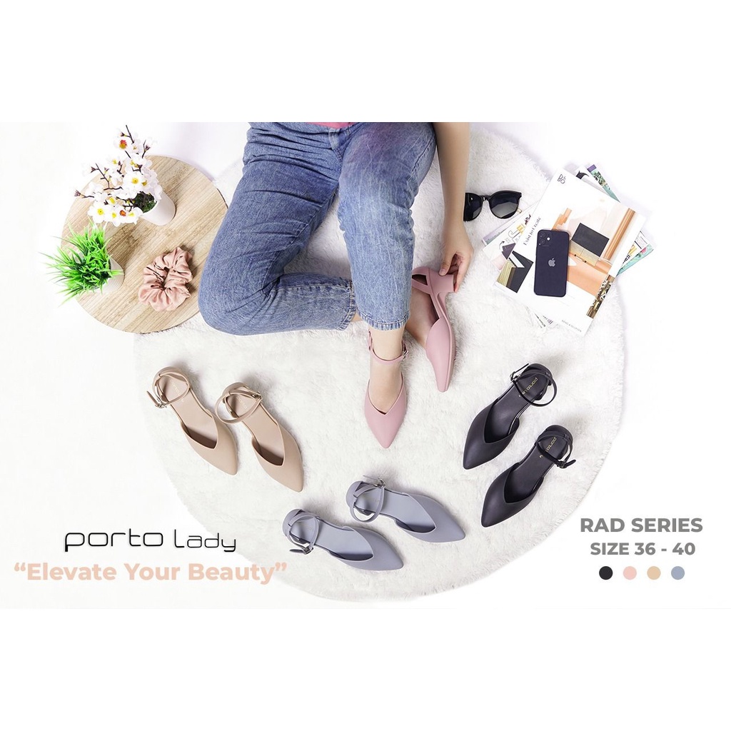 Sepatu Heels  Wedges Wanita Casual Tali Nyaman Formal Cantik Nyaman Awet New Arrival Terbaru Porto Lady RAD