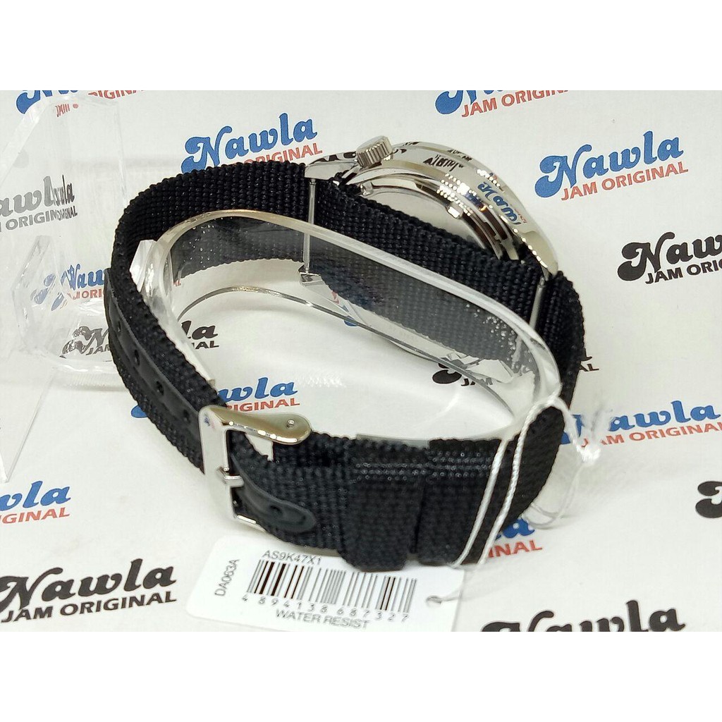 Alba Quartz AS9K47X1 Analog Black Nylon - Jam Tangan Pria AS9K47