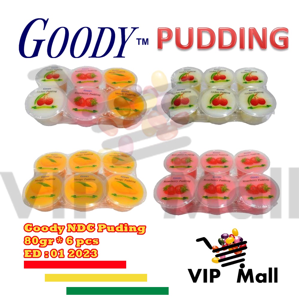 

Goody Ndc Pudding 80Gr Isi 6 Pcs (Strawberry, Lychee, Mango).