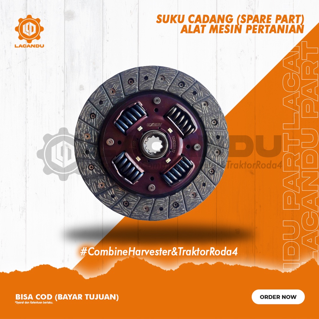 KT DISK CLUTCH / KAMPAS KOPLING TRAKTOR KUBOTA L3608 TC422-2017-2 untuk TRAKTOR 4 RODA LACANDU PART