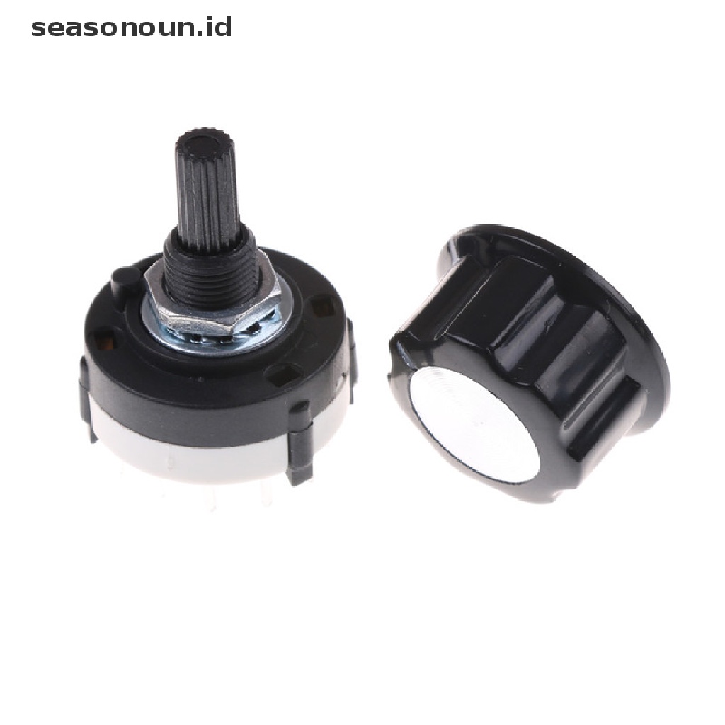 【seasonoun】 1pcs RS26 Rotary Channel Selector Switch 2 Pole Position 6 Selectable with Knob .