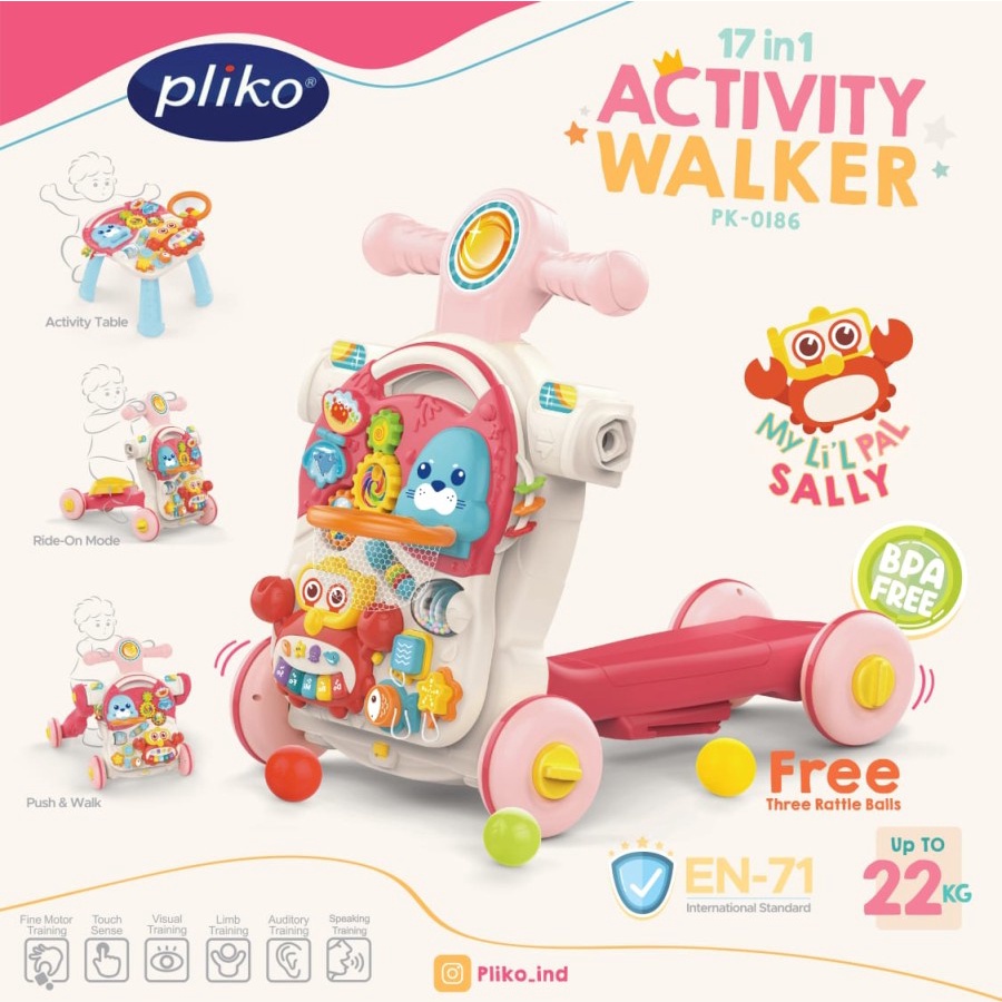 Pliko Activity Walker 17 in 1 Pliko 0186 / Alat Bantu Jalan Bayi / Baby Walker / Walker
