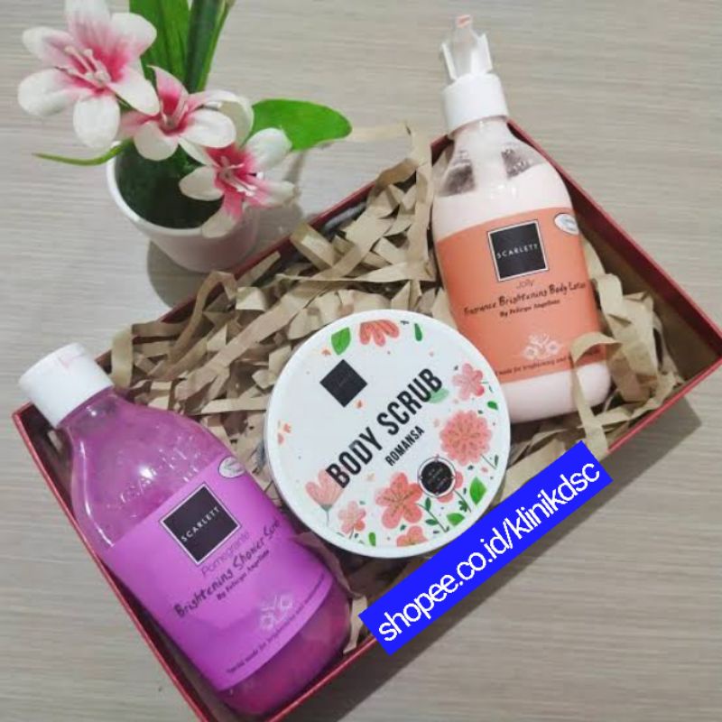 SCARLETT SCARLET PAKET TRIPLE COMBO ORIGINAL - BODY LOTION, BODY SHOWER, BODY SCRUB