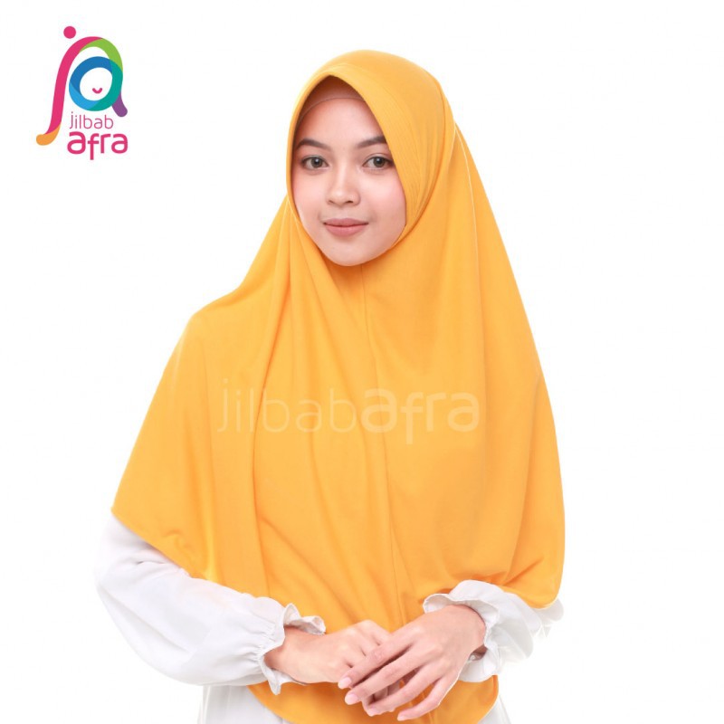 Jilbab Arfa Afra Amira Hijab Pet Antem Original Kerudung Kaos Instan Bergo Warna Kuning Kunyit