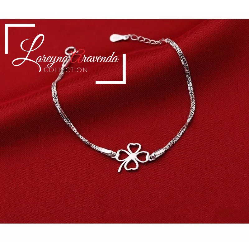 Gelang Tangan Titanium Wanita Model Lucky Clover GL004