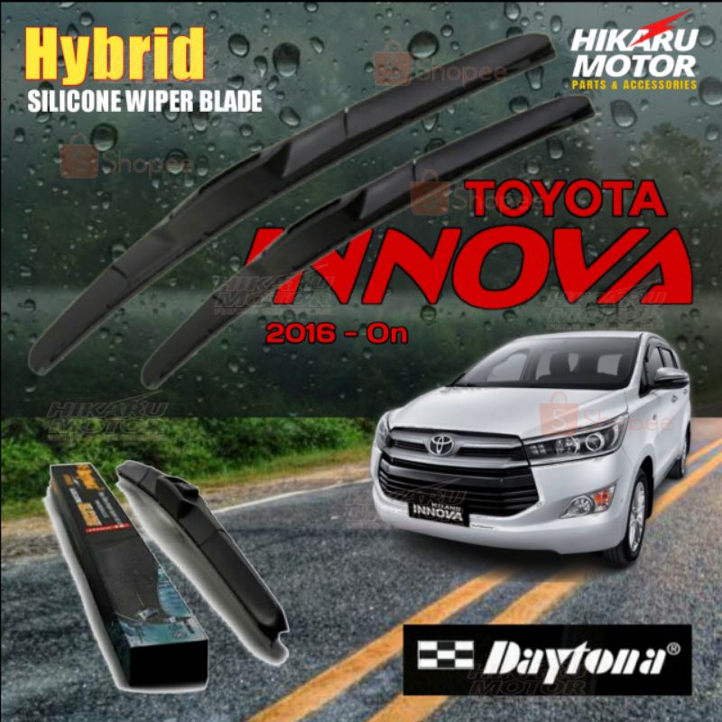 Wiper Depan Mobil Toyota INNOVA REBORN 2016 2017 2018 2019 2020 2021-Up Silicone Hybrid Premium Fram
