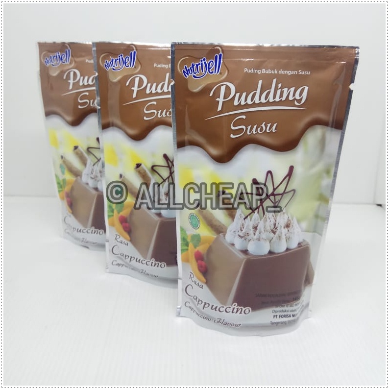 nutrijel PUDING susu rasa CAPUCINO cappucino flavour 145gr (5.11oz)