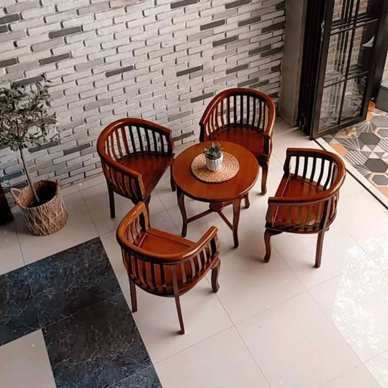 KURSI TERAS BETAWI / KURSI TERAS KAYU JATI / KURSI TERAS JEPARA