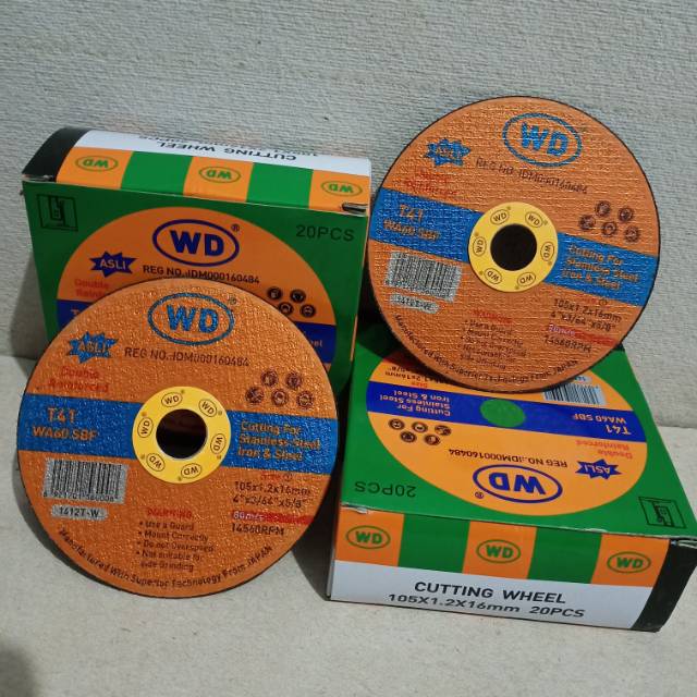 Batu Kating WD Untuk Potong Besi Dan Stainlesss Cutting tipis WD 4"x1,2 1 PCS