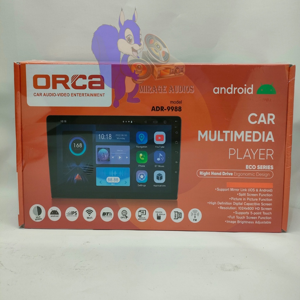 Head Unit Android Orca Eco Mazda 2 2010 Up 9 inch Plug And play-4