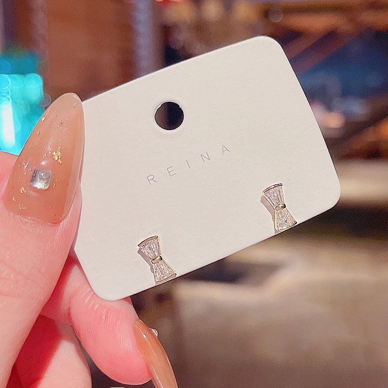 Anting Stud Desain Pita Bahan 925 Silver Needle Untuk Wanita