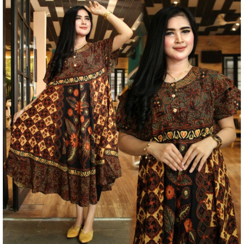 DASTER JUMBO XXXL LD 140 / DASTER PAYUNG KLOK BUSUI DAN BUMIL KANCING DEPAN / DASTER PAYUNG JUMBO XXL KENCANA BATIK BISA PILIH MOTIF TERMURAH