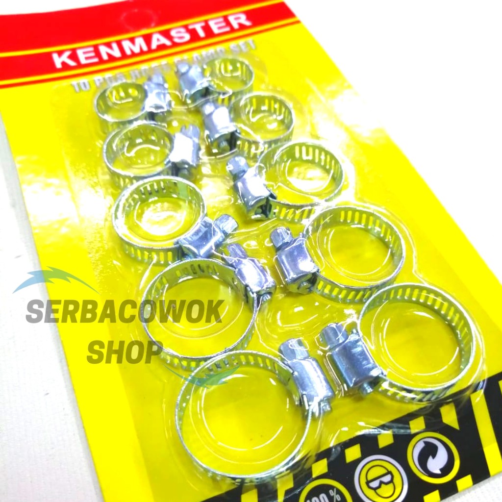 Klem Selang Set 10 Pcs Hose Clamp Set Selang Taman Selang Gas Kenmaster Termurah Berkualitas