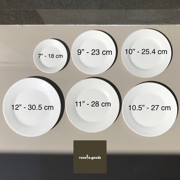 Piring Makan Keramik Putih Polos 7inch 8inch 9inch 10inch 10.5inch 11inch 12inch Porcelain Porselin Tebal Dinner Plate Hotel Cafe Restoran Villa Impor Elegan Piring Lauk PorseleN