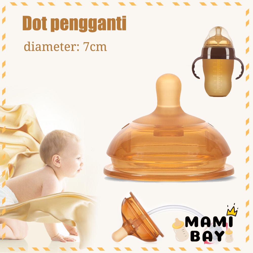 Mamibayi Dot piko bello dot bayi cokelat  BPA free dot  leher lebar dengan sedotan