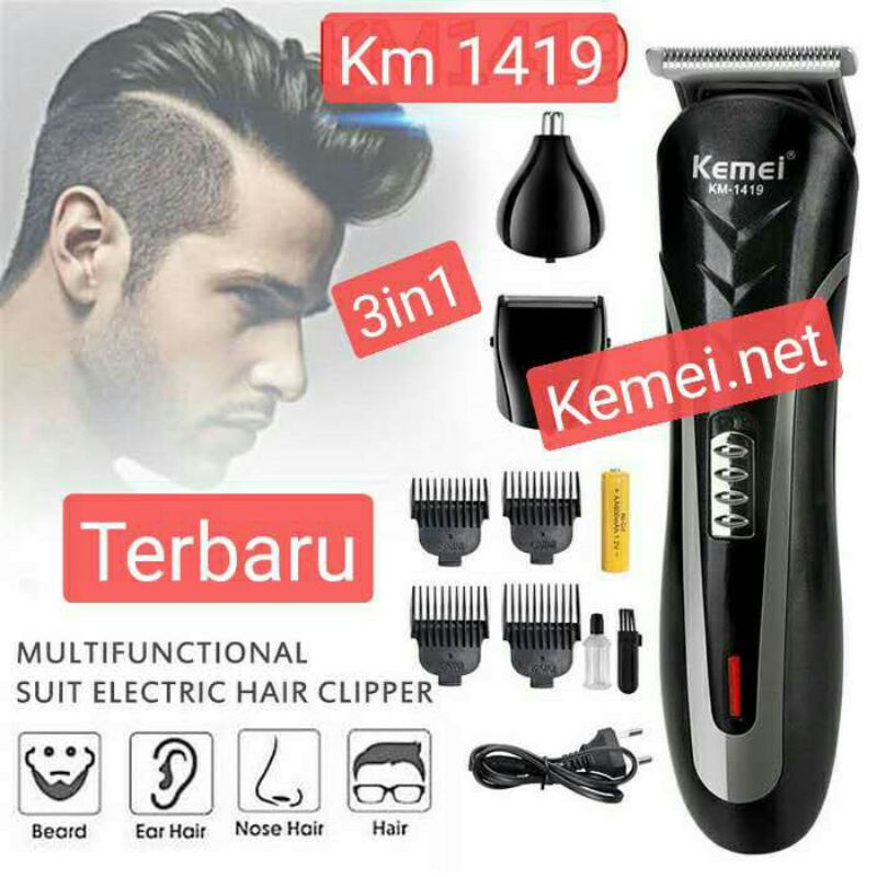 COD-Mesin Cukur Rambut KEMEI/Alat Potong Rambut/Kemei 1419/1407