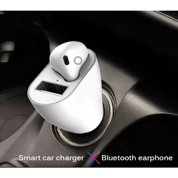 Car Charger + Headset Earphone 2in1 in Bluetooth Wireless