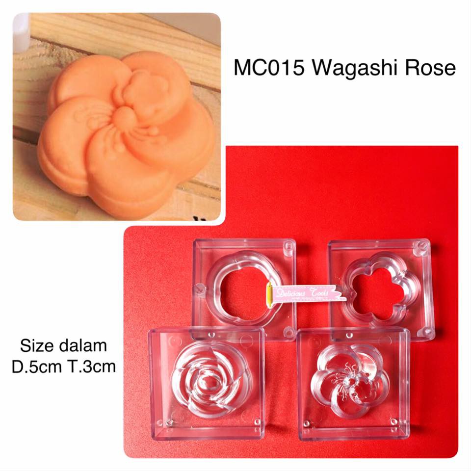 MC015 Wagashi Rose Mooncake cetakan kue bulan snack maker baking supply