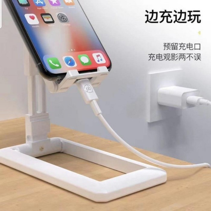 Foldable Desktop Stand Phone Holder Handphone Meja Standing Lipat