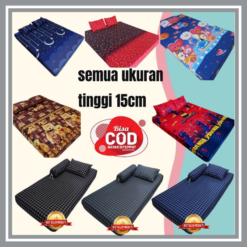 Sarung Kasur No 1 No 2 No 3 No 4 Sprei Resleting Karakter Murah Semua Ukuran
