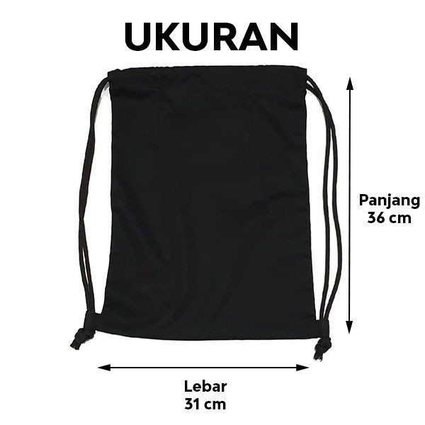 Tas Serut String Bag Samurai - Drawstring Bag Waterproof | Thirty Store.Id