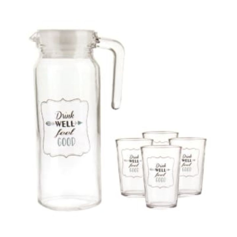 Appetite Set 5 Pcs Teko Minum & Gelas - Biru
