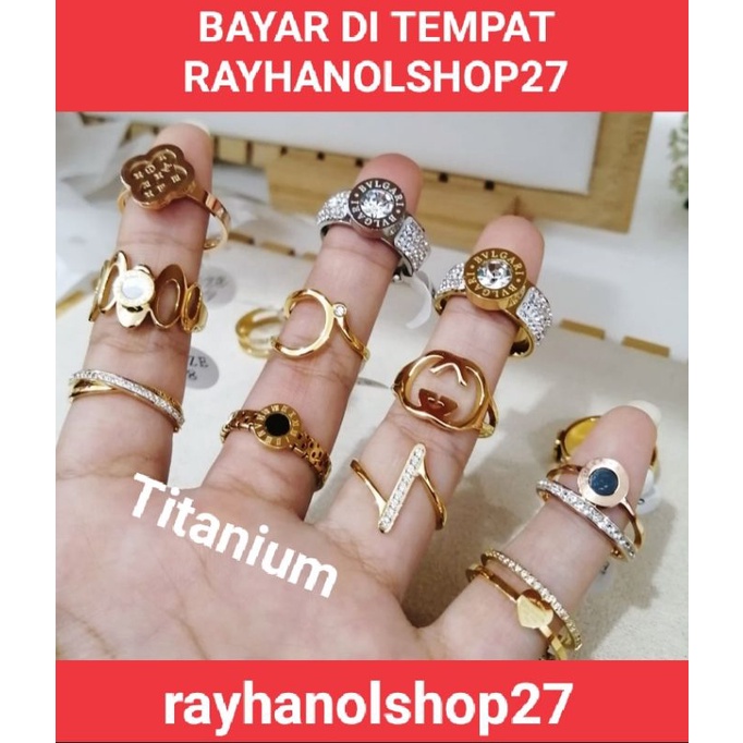CINCIN PRIA WANITA TITANIUM MOTIF PILIHAN ANTI LUNTUR ANTI KARAT 24K
