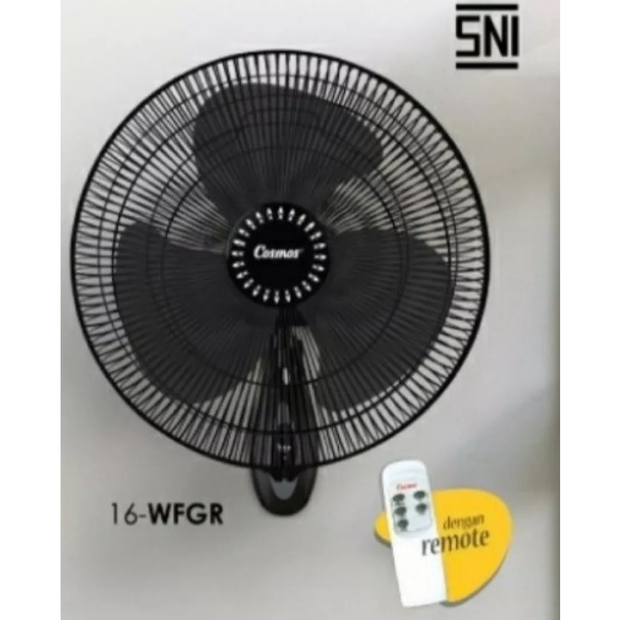 Cosmos Kipas Dinding Remote Wall Fan 16-WFGR 16WFGR 16 WFGR 16 Inch dengan Remote HITAM