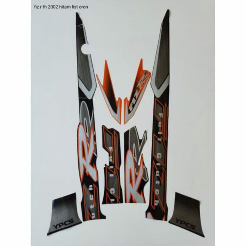striping FIZ R tahun 2001 hitam lis orens, striping yamaha fiz r 2001 hitam lis orens terbaik