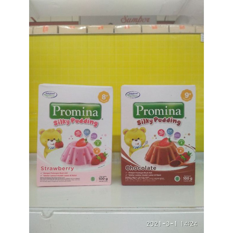 

PROMINA SILKY PUDDING 100g strawberry & coklat