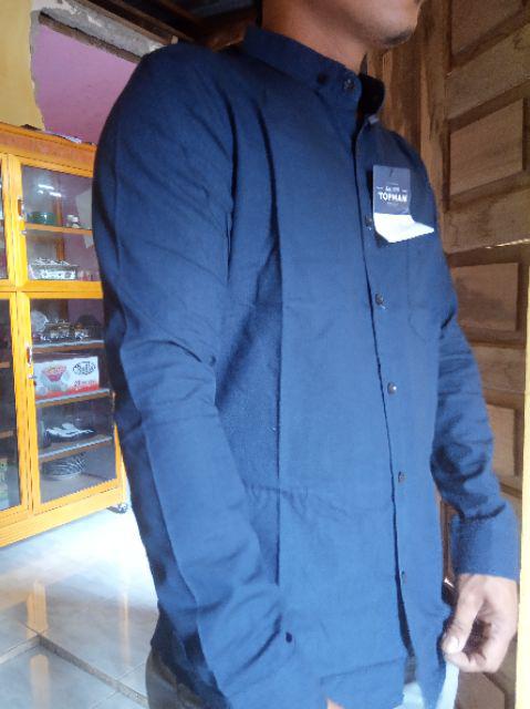 Freypv 8092 B Slimfit Long Navy Purple Batik Songket M-l Kemeja Batik