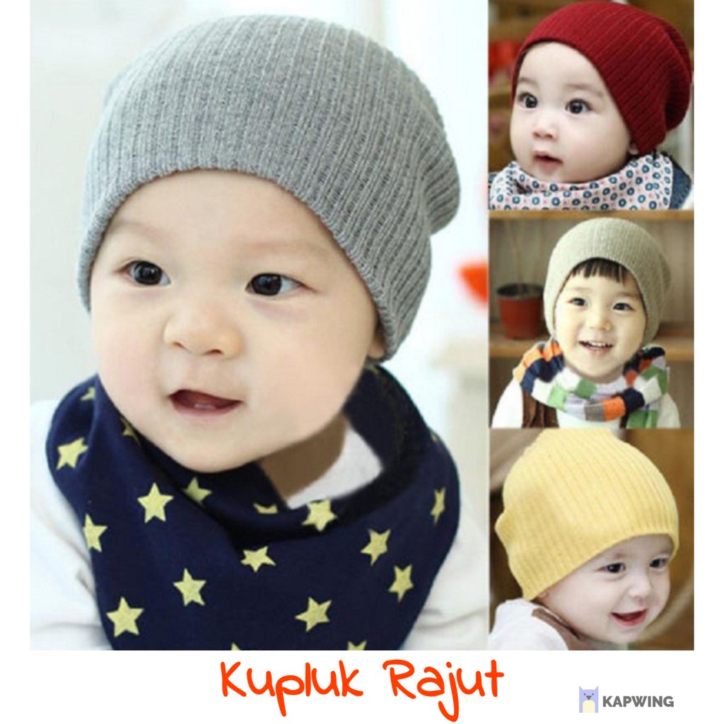 Topi Kupluk Bayi Topi Anak Unisex Lucu Simple Bahan Katun Lembut - Kupluk Rajut