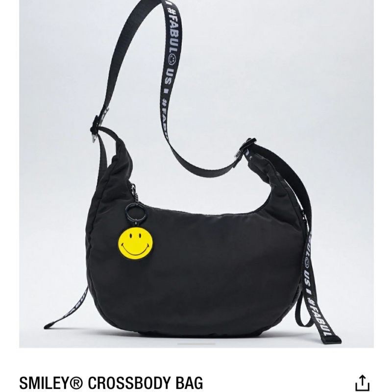 NEW Z*RA SELEMPANG SMILEY BLACK