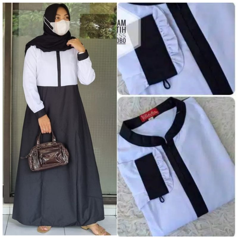 Gamis Hitam Putih Seragam Dinas PNS Katun Toyobo Podu