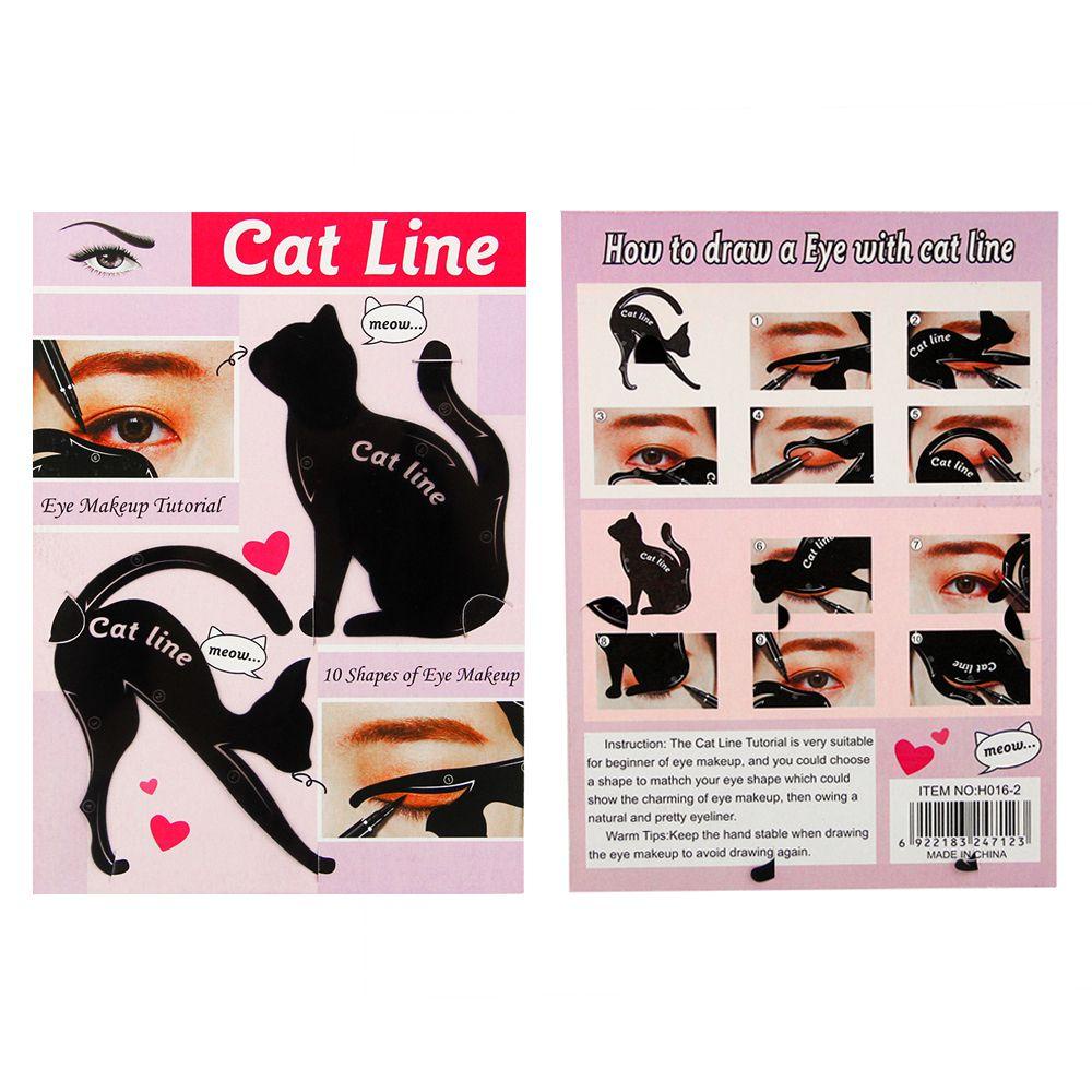 Suyo 1pasang Kartu Eyeliner Model Fashion Cat Eye Eyeliner Stencil