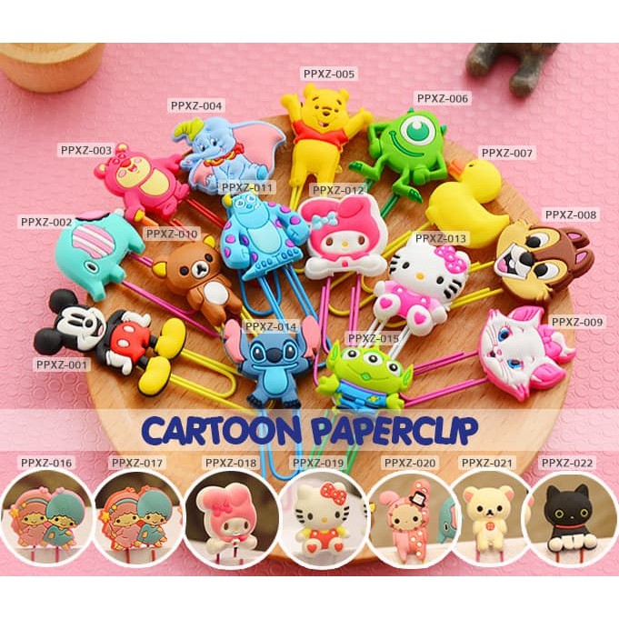 

PRODUK TERLARIS CARTOON Paper Clip/ Klip Kertas/ Bookmark MEMO & STICKEY LUCU