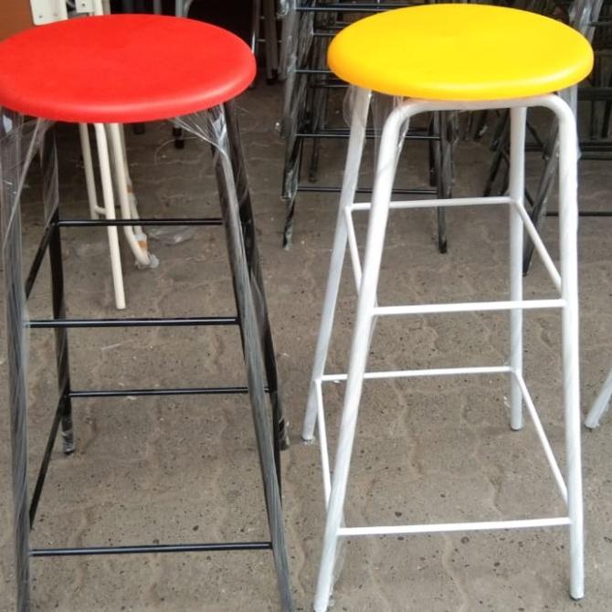 Kursi Baso Bangku Bar Plastik Bulat Tinggi 75cm