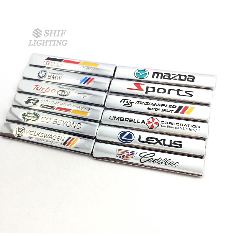 1Pc Stiker Emblem Fender Mobil Mazda MS Logo Mazda Bahan Metal untuk Mazda