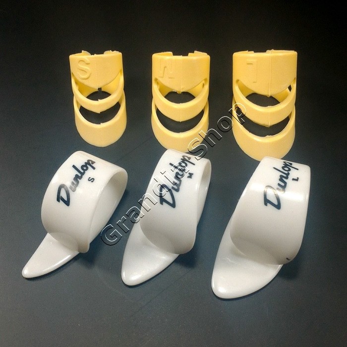 Set Dunlop Thumb Pick &amp; Alaska Pik Fingerstyle Pick Gitar