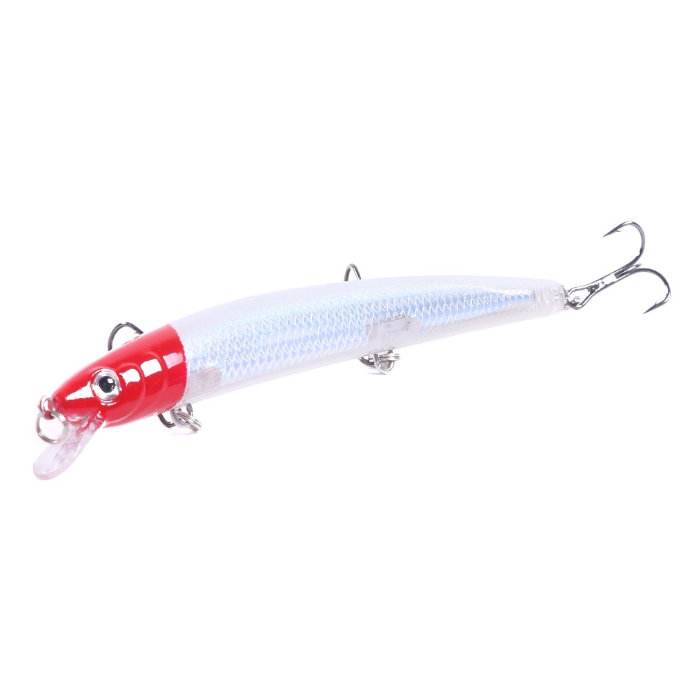 Hengjia 1pc Umpan Pancing Hard Plastic Bait Bentuk Ikan 3D Eyes Ukuran 13.5cm / 15.5g Laser Pattern Inside Fishing Lure 12 Color