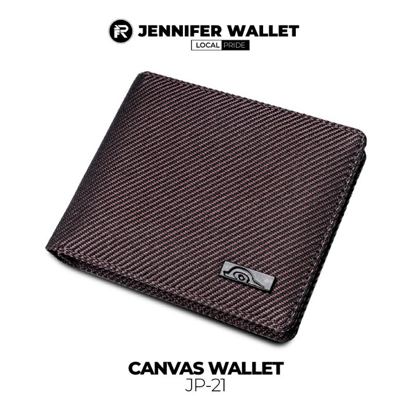 JFR Fashion Dompet Pria Bahan Kulit Canvas JP21 Brown-1