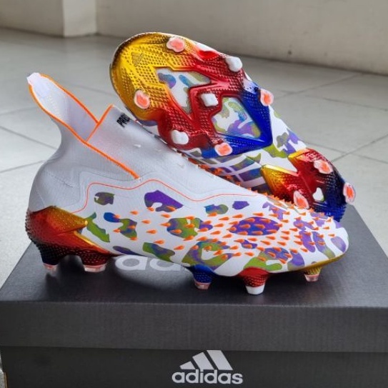 Sepatu Bola Ads Predator Freak+ Pogba White Red Fg